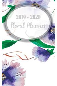 2019 - 2020 Floral Planner: Monthly Planner 2019 - 2020