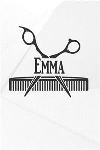 Emma: Barber Hairdresser Personalized Name Notebook Journal Diary Sketchbook with 120 Lined Pages 6x9