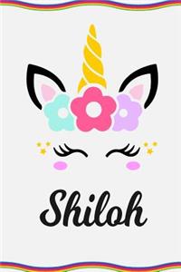 Shiloh: Personal Notebook Personal Diary Unicorn Notebook Personalized Journal Customized Journal Unicorn Lover Personal Name Notebook