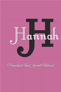 Hannah Personalized Lined Journal Notebook