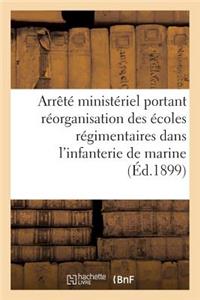 Arrêté Ministériel Portant Réorganisation Des Écoles Régimentaires Dans l'Infanterie de Marine