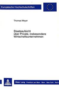 Staatsaufsicht Ueber Private, Insbesondere Wirtschaftsunternehmen