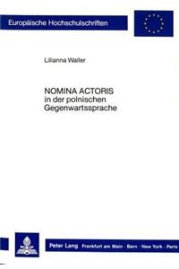 «Nomina Actoris» in der polnischen Gegenwartssprache