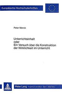 Unterrichtsinhalt- oder