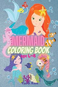 MERMAID COLORING BOOK age 4-8