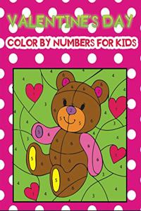 valentine's day color by numbers for kids