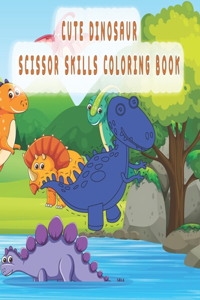 Cute Dinosaur scissor skills coloring book
