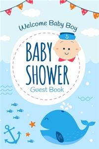Welcome Baby Boy Guest Book Baby Shower