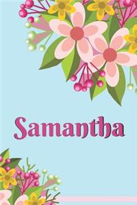 Samantha Personalized Blank Lined Journal Notebook