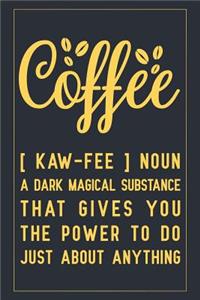 Coffee [ kaw-fee ] Noun