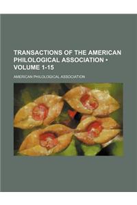 Transactions of the American Philological Association (Volume 1-15)