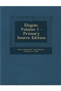 Elegiae, Volume 1