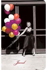 Small Elastic Closure Journal - Girl with Balloons
