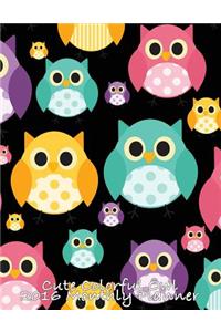 Cute Colorful Owl 2016 Monthly Planner