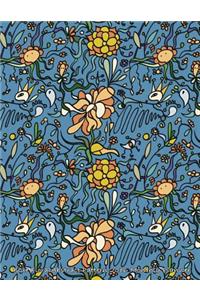 Blue Floral Abstract Pattern 2016 Monthly Planner
