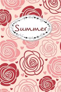 Summer: Personalized Name Journal / 120 Pages / Dot Grid / Roses cover design / Perfect for journaling and writing notes.