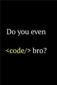 Do you even code bro: Software Developer Lined Notebook Gift Journal Daily Planner Diary 6"x 9" Geek Programmer Blank Funny Book 100 Page