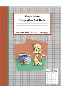 Graph Composition Notebook 4 Squares per inch 4x4 Quad Ruled 4 to 1 / 8.5 x 11 100 Sheets