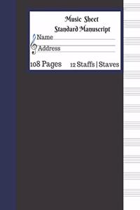 Music Sheet Standard Manuscript 108 Pages 12 Staffs Staves