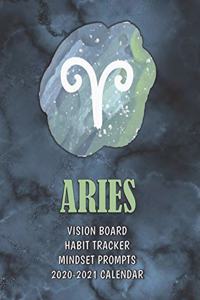 Aries . Vision Board . Habit Tracker . Mindset Prompts . 2020 - 2021 Calendar