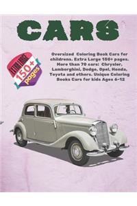 Oversized Coloring Book Cars for childrens. Extra Large 150+ pages. More than 70 cars