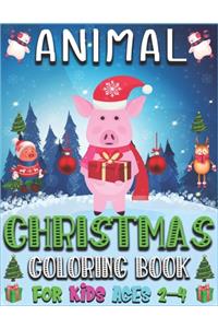 Animal Christmas Coloring Book For Kids Ages 2-4