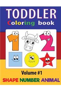 Toddler Coloring Books Numbers Shapes Animals