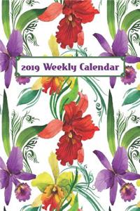 2019 Weekly Calendar: Watercolor Fancy Orchids