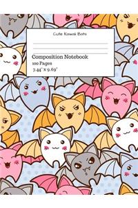 Cute Kawaii Bats Composition Notebook