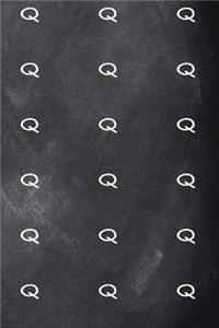 Monogram Q Journal Personalized Monogram Pattern Custom Letter Q Chalkboard