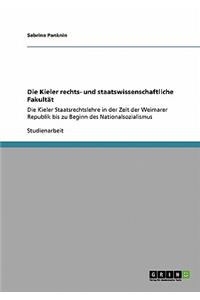 Die Kieler rechts- und staatswissenschaftliche Fakultät