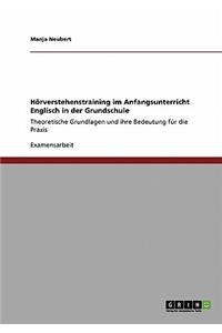 Hörverstehenstraining im Anfangsunterricht Englisch in der Grundschule