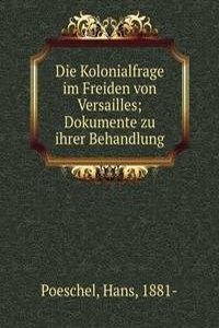 Die Kolonialfrage im Freiden von Versailles