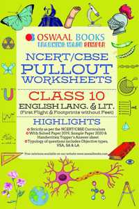 Oswaal NCERT & CBSE Pullout Worksheets Class 10 English Language and Literature Book (For March 2020 Exam)