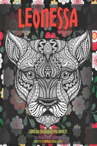 Libri da colorare per adulti - Insetti e animali realistici - 50 creature e Animali - Leonessa