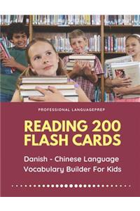 Reading 200 Flash Cards Danish - Chinese Language Vocabulary Builder For Kids