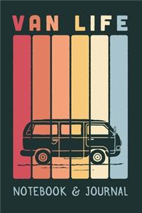 Camper Van Notebook and Journal. Van Life. Retro Pattern.
