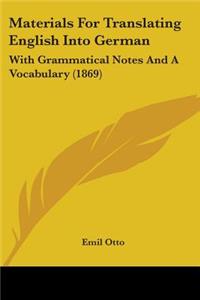 Materials For Translating English Into German
