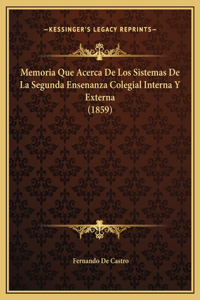 Memoria Que Acerca De Los Sistemas De La Segunda Ensenanza Colegial Interna Y Externa (1859)
