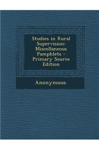 Studies in Rural Supervision