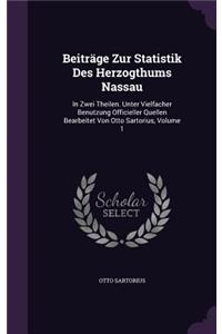 Beiträge Zur Statistik Des Herzogthums Nassau