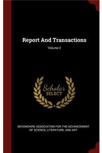 Report and Transactions; Volume 2