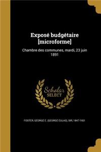 Exposé budgétaire [microforme]