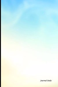 Journal Daily: Baby Blue Pinkish Blurground, Lined Blank Journal Book, 6 X 9, 200 Pages