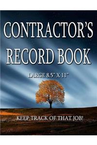 Contractor's Record Book - Large 8.5 X 11