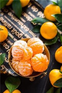 Bright Orange Mandarin Fruit in a Wood Bowl Still Life Journal