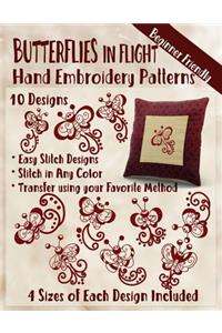 Butterflies in Flight Hand Embroidery Patterns