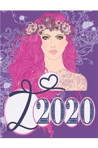2020 Weekly Planner - Mystic Princess Monogram Initial Letter 