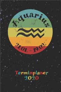 2020 Terminplaner - Sternzeichen Aquarius Wassermann