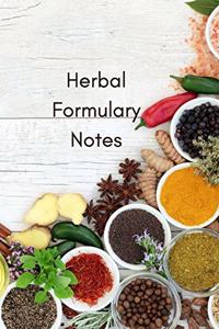 Herbalist Formulary Notes